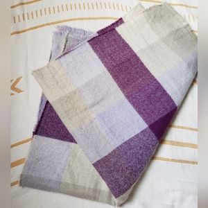 Soft Knit Scarf Purple & Cream Plaid